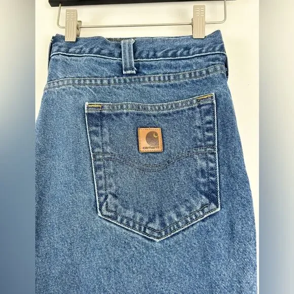 Carhartt B460 Straight Leg Relaxed Fit Jean Medium Wash Size‎ 38 X 32 - Picture 4 of 8